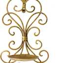 Wall Sconces Candle Holder Set of 2, Metal Wall Decorations Hanging Wall Mounted Candle Sconces for Living Room Dining Room (Gold)