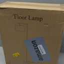 Floor Lamp for Living Room with 3 Color Temperatures Standing Lamp with Adjustable Beige Linen Lampshade Tall Lamps for Bedroom Office Classroom Dorm Room, 9W LED Bulb Included, Silver