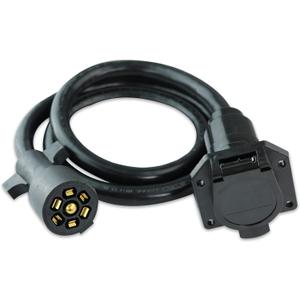 7-Way Trailer Extension Cord Wire 4 Ft - 7 Pin Connector Plug for RV Trailer, Caravan, 5th Wheel to Truck or Van - Heavy Duty & Weatherproof (4-Feet)