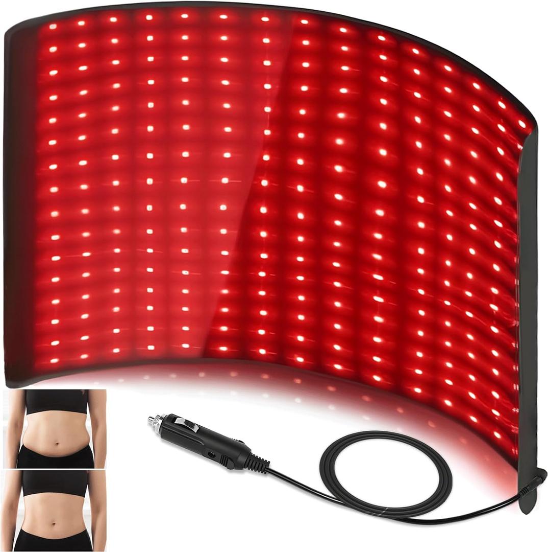 50W Powerful Red Light Therapy for Belt, 765 LEDs 3 in 1 Chip 660nm&Dual 850nm Red Light Therapy Heating Pad, Pads Belt Wearable Wrap, Infrared Light Therapy for Feet Knee Back Waist Pain for Driving