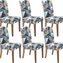 SPRINGRICO Chair Covers for Dining Room 6 Pack, Stretch Dining Chair Cover, Washable Spandex Kitchen Parsons Chair Slipcovers, Removable Seat Protector for Home or Party (Set of 6, Lucid Dream)