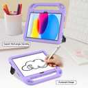 BMOUO Kids Case for iPad 11th Generation (A16) 11 Inch 2025/iPad 10th Generation 10.9" 2022 - with Screen Protector, Shockproof Handle Stand iPad 11th/10th Generation Case for Kids, Light Purple