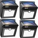 BAXIA TECHNOLOGY Solar Outdoor Lights Wireless Security Motion Sensor Solar Lights Outdoor Waterproof for Front Door,Backyard,Steps,Garage, Garden (400LM,4 Packs)