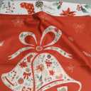 Bonhause Red Christmas Throw Pillow Covers 18 x 18 Inch Xmas Tree Bell Leaf Floral Decorative Pillow Cases for Couch Sofa Bed Home Winter Holiday Decor Set of 4