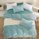 JELLYMONI Light Blue Velvet Duvet Cover King Size - 3 Piece Ultra Soft Plush Bedding Set, Luxury Fluffy Comforter Cover with Zipper Closure & 8 Corner Ties for Bedroom