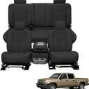 Front & Rear Heavy-Duty Composite Fabric Seat Covers for Chevy Silverado GMC Sierra 1500 1999-2006 & Classic,Foam-Padded Protection-Black