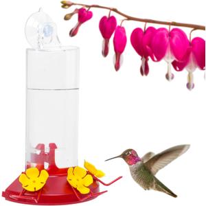 Perky-Pet 217 Window Mount Plastic Hummingbird Feeder with Perches - 8 oz Outdoor Garden Dcor Hummingbird Feeder, iridescent color