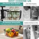 5 Tier Kitchen Fruit Vegetable Storage Cart with One-Piece Rotating Basket, Pantry Organizer Shelf Rack Floor Stand for Veggie Onion Potato Produce Spice, Rolling Snack Cart on Wheels, Black