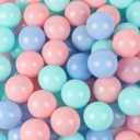 Pack of 50 Ball Pits Balls, 2.2 inches/5.5 cm, BPA Free Plastic Balls Crush Proof Ocean Balls Phthalate Free Toys for Boys Girls Toddlers Indoor Outdoor Game (Macaron Blue, Pink, Macaron Green)