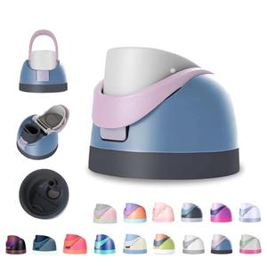 Replacement Lid Compatible with Owala FreeSip Water Bottle - Fits 16oz, 24oz, 32oz, & 40oz Stainless Steel Bottles - Leak-Proof, BPA-Free Top Cap with Stopper & Carry Loop (Pink-Dusty Blue) Pack of 3