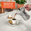 Imusa 6 Cup Stovetop Espresso Maker with Heart Shaped Knob, Silver