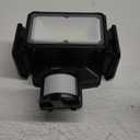 LEPOWER Battery Powered LED Flood Light Outdoor,1500LM Motion Sensor Security Lights, IP65 Waterproof,Wireless Flood Light Battery Operated,3 Head Motion Detector Light for Garage,Yard,Porch(Black) (Black)