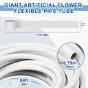 66 ft Flexible Pipe PVC Tubing for Artificial Flowers 16 mm Bendable Pipe Stem for Fake Floral Balloon Arch Wedding Arrangement Prop Decor with Tube Cutter 12 White Crepe Paper (Not Include Flowers)