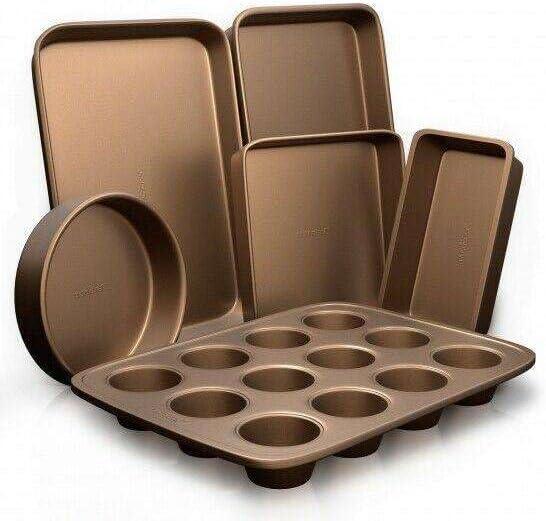 WDYB Oven Baking Pans - Non-Stick Bake Tray Sheet Bakeware Set Baking supplies Bakeware sets Kitchen supplies Baking set Cookware sets Baking pans sets Baking kit Baking dishes for oven
