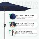 JEAREY 10FT Outdoor Patio Umbrella Outdoor Table Umbrella with Push Button Tilt and Crank, Market Umbrella 8 Sturdy Ribs UV Protection Waterproof for Pool, Garden (Navy)
