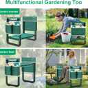TomCare Garden Kneeler and Seat 11.14 Wider Larger Soft Kneeling Pad Garden Bench with 2 Large Tools Pouches Heavy Duty Foldable Garden Stool Gardening Gifts for Women Men Gardeners Seniors, Green