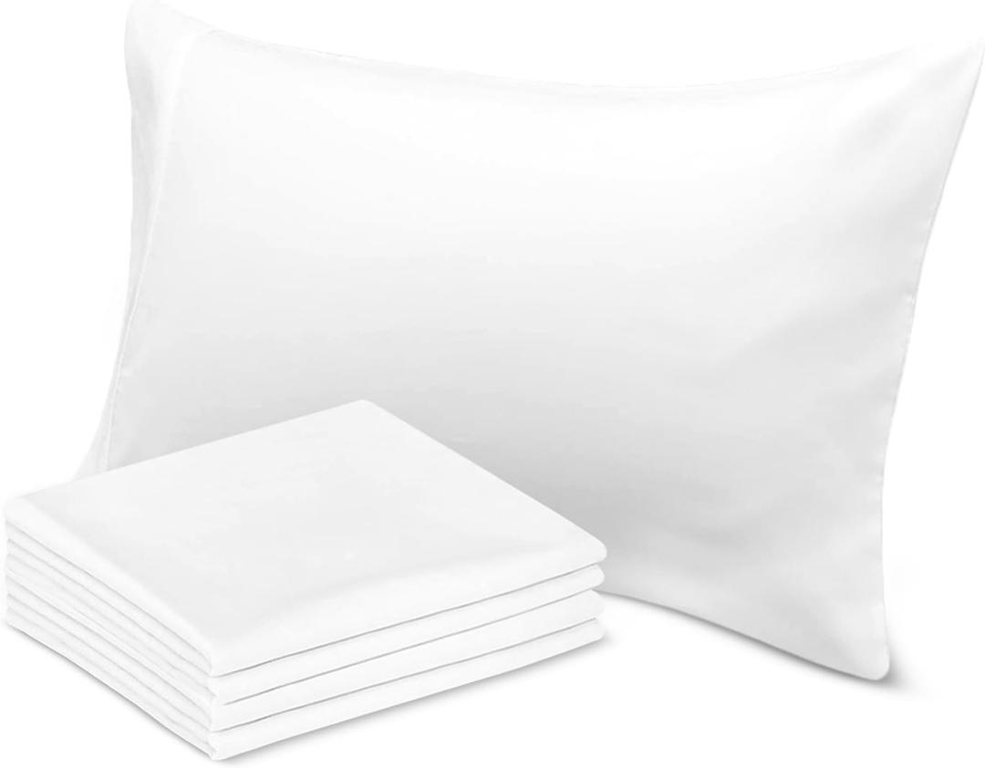 Avalon Bedding Pillow Cases Standard Size White Pillow Cases Set of 4 Cotton Blend 200 TC Soft & Breathable Perfect for Home & Hospital, Hotel Quality Queen Pillow Protectors 30x20 Inches