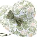 Bows Baby Girl Sun Hat Toddler Summer Bucket Hats for Kids Sun Protection Cap Girls Beach Hat Swim Pool (3-6 Months)