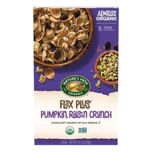 Nature's Path Organic Flax Plus Pumpkin Raisin Crunch Cereal, 12.3 oz (Pack of 12), Non-GMO, BB Date: 03/01/2026