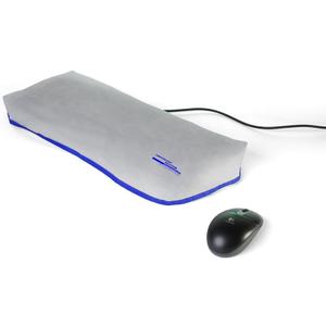 Keyboard Dust Cover, Covers Large Size PC Keyboards, Silky Smooth Antistatic Vinyl, Translucent Coconut Cream Color with Blue Trim, (20W x2H x9D)