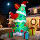 Alupssuc 12FT Inflatable Christmas Tree Decorations Outdoor with Built-in LEDs Lights, Blow Up Santa Claus Tree with 4 Gift Boxes Outside/Indoor Xmas for Yard, Garden, Lawn, Party, Holiday Decor