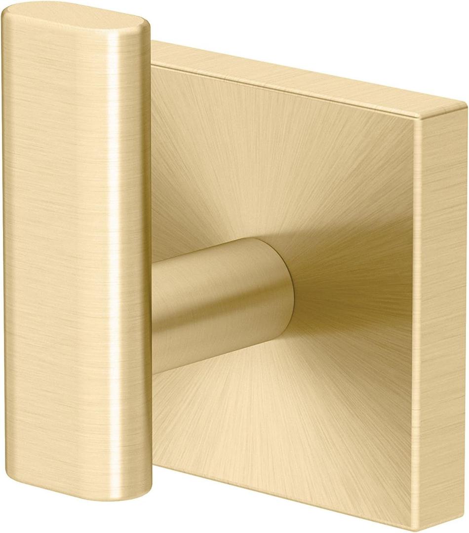 Gatco 4065 Elevate, Single Robe Hook, Brushed Brass |Wall Mounted 2" W x 2.50" H Single Robe Hook for Bathroom