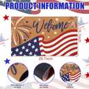 Jenaai Memorial Day Coir Doormat Outdoor Welcome Door Mat 16 x 29 Patriotic Independence Day Floor Mat Non Slip Heavy Duty for Front Door Porch Indoor Outdoor Decor