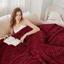 Bedsure Deep Red Blanket for Couch - GentleSoft Cozy Soft Blankets for Women, Cute Small Throws for Girls, 90x90 Inches