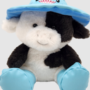 Holiday Home Spring Raindrop Cow with Hat Plush - Blue