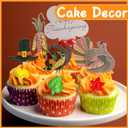 64 Pcs Mini Fall Leaves Vase Filler Miniature Fall Decorations Thanksgiving Tiny Maple Kit Table Scatter Flatback Charms Resin Autumn Maple for DIY Craft Filler Embellishment Decoration Accessories