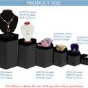 Jetec Hexagonal Jewelry Display Risers Hexagonal Market Display Risers Stands Acrylic Showcase Acrylic Stand for Jewelry Model Figures Decoration, 6 Sizes(Black,24 Pieces)