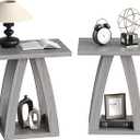 FROMJBEST End Tables Living Room, Side Table, Grey End Table Set of 2