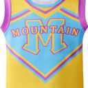 Girls Cheerleader Costume Outfit Halloween Cheer Uniform Dress Up with Accessories (Yellow, XL)