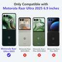 for Motorola Razr Ultra 2025 Case with MagSafe, Built-in 360 Magnetic Rotatable Ring Stand, Screen Protector & Hinge Protection, Thin & Slim Magnetic Stand Phone Case 5G, Black