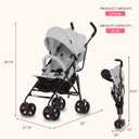 Dream On Me Vista Moonwalk Baby Stroller, Lightweight Travel Umbrella Stroller with Compact Fold, Smooth Ride Wheels, Multi-Position Recline, Spacious Storage Basket with Cup Holder, Light Gray