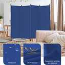 Room Divider, 4 Panel Upgraded Folding Privacy Screen, 88 Highly Secretive Separation with 3 Metal Feet, Partition Screen, Lightweight Freestanding Wall Divider Bedroom (Blue)