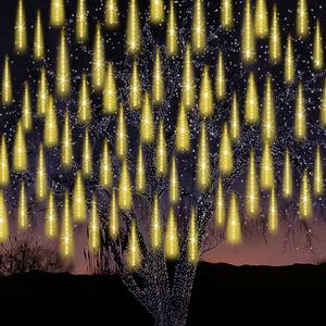 Meteor Shower Lights Outdoor Christmas Light UL Certified 20 Inch 20 Tubes 1080 LED Falling Rain Drop Lamp Snowfall Icicle Cascading String Lights for Xmas Holiday Tree Garden Decor, Warm White