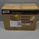 BFTOU White Square Swivel Stool with Wheel for Work SPA Shop Massage Height Adjustable and Cost Effective Rolling Stool Chair with Back