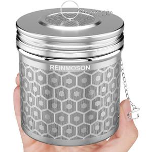Reinmoson Extra Large Tea Infuser for Loose Tea & Spice Infuser for Cooking, Extra Fine Mesh Tea Strainers, 304 Stainless Steel Steeper for Black Tea, Rooibos, etc (1 Pack)