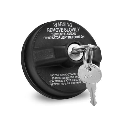 HABNVUON Locking Gas Cap, Locking Gas Cap lock, Fuel Tank Cap with Key for 4Runner Chevy Silverado 1500 2500 3500, Nissan GMC Subaru Buick 77300-47020 10504, Black