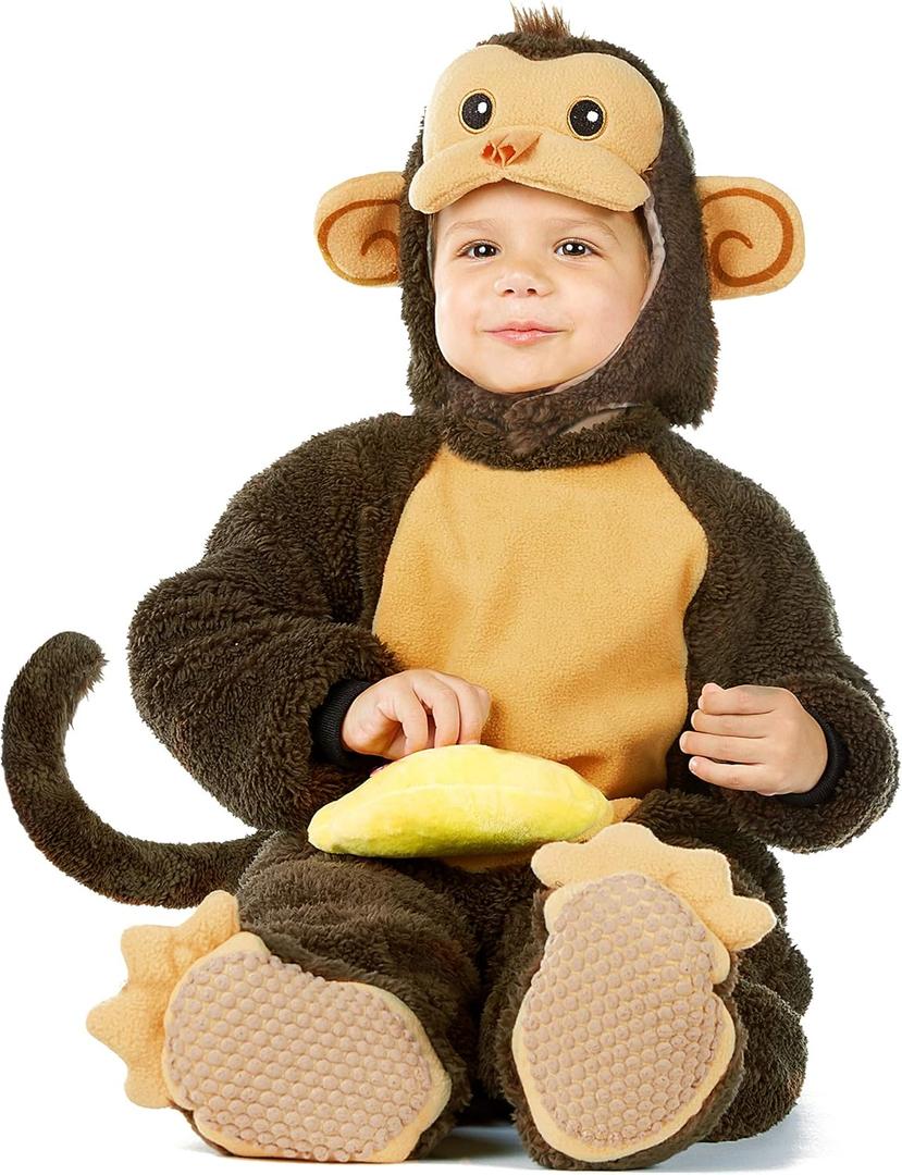 Spooktacular Creations Halloween Monkey Costume Toddler, Kids Monkey Costume for Baby Halloween Animal Dress Up Party (18-24 Months)