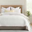 HORIMOTE HOME Cream Quilt Twin Size, Lightweight Quilt for Summer Ultra-Soft Microfiber Modern Style Quilted Clouds Pattern Bedspread Quit Set 2 Pieces (1 Quilt and 1 Pillow Sham) (Twin(68" x 86"))