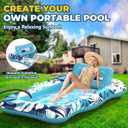 Pool Floats Adult,76" x 48" XL Inflatable Tanning Pool Lounger Float with Pillow,4 in 1 Suntan Tub Sunbathing Raft Floatie Water-Filled Mattress Kids Pool Ball Pit,Perfect for Lake River Party & Relax