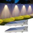 YiLaie Solar Fence Lights Outdoor 3000K/4500K/6500K 3 Mode, IP67 Waterproof Fence Solar Lights Outdoor,2000mAh Solar Powered Fence Light for Outside Backyard/Step/Patio/Deck/Stair Railings (2 Pack)