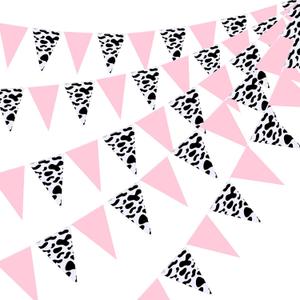 Boao 5 Pack Western Cowboy Party Decorations Bandana Pennant Banner Wild West Decor Western Cowboy Themed Yee Haw Country Party Holiday Decoration Supplies 7.4 x 10.8 Inch(Sweet)
