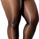 Shiny Tights for Women, Plus Size Black Sheer Ultra Shimmery Pantyhose, Sexy Oil Glossy Stockings Nylon (3X-Large-4X-Large Plus, Black)