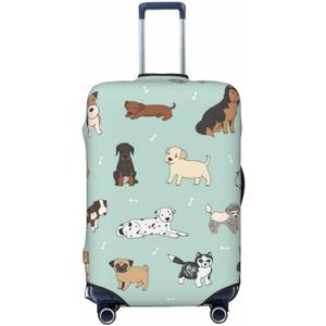 Puppy Dog Cute Animals Luggage Suitcase Covers Elastic Washable Luggage Protector Travel Suitcase Protective Cover For Kid And Adult, S (Fit 18-21 Inch Luggage) (Dog #10)