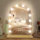 Vanity Mirror with Lights,17.3"13" Lighted Makeup Mirror with 12 Dimmable LED Bulbs,10X Magnification Smart Touch Control Hollywood Mirror with Lights,3 Colors Dimmable,360 Rotation (Gold)