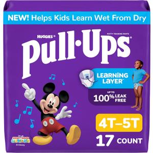 Pull-Ups Boys' Potty Training Pants, Size 4T-5T Training Underwear (38-50 lbs), 17 Count