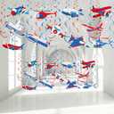 30 Pieces Airplane Hanging Swirls Decoration Airplane Party Supplies Plane Foil Swirls Whirls Ceiling Whirls Hanging Spiral Streamers for Plane Theme Baby Shower Birthday Party Favors